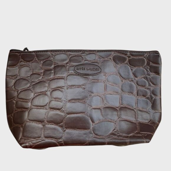 Estée Lauder Crock Embossed Cosmetic Makeup Travel Bag Pouch 3for20 - Picture 2 of 9